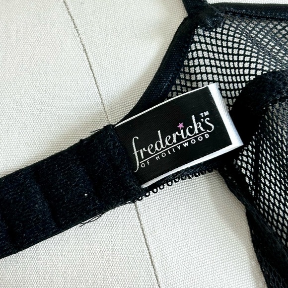 NWT Y2K FREDERICKS OF HOLLYWOOD BLACK/PURPLE EMBROIDERED BABYDOLL CHAMISE (0024) - Picture 6 of 8